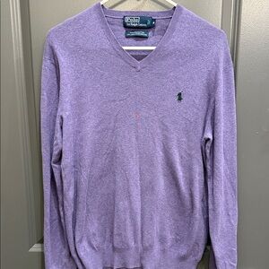 Polo by Ralph Lauren Men's Lavender V-Neck Sweater